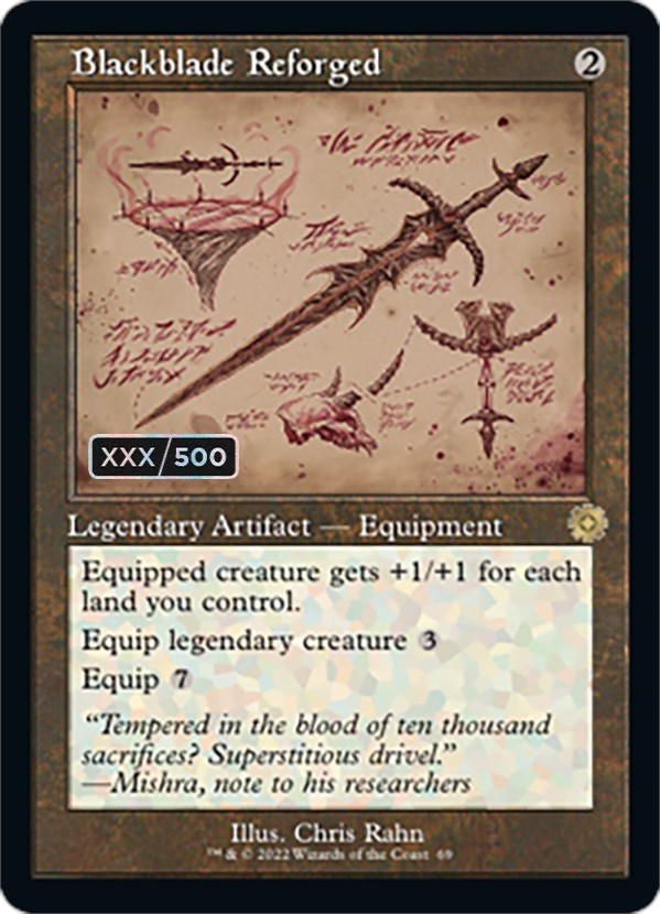 Blackblade Reforged (Retro Schematic) (Serial Numbered) [The Brothers' War Retro Artifacts] | Magic Magpie