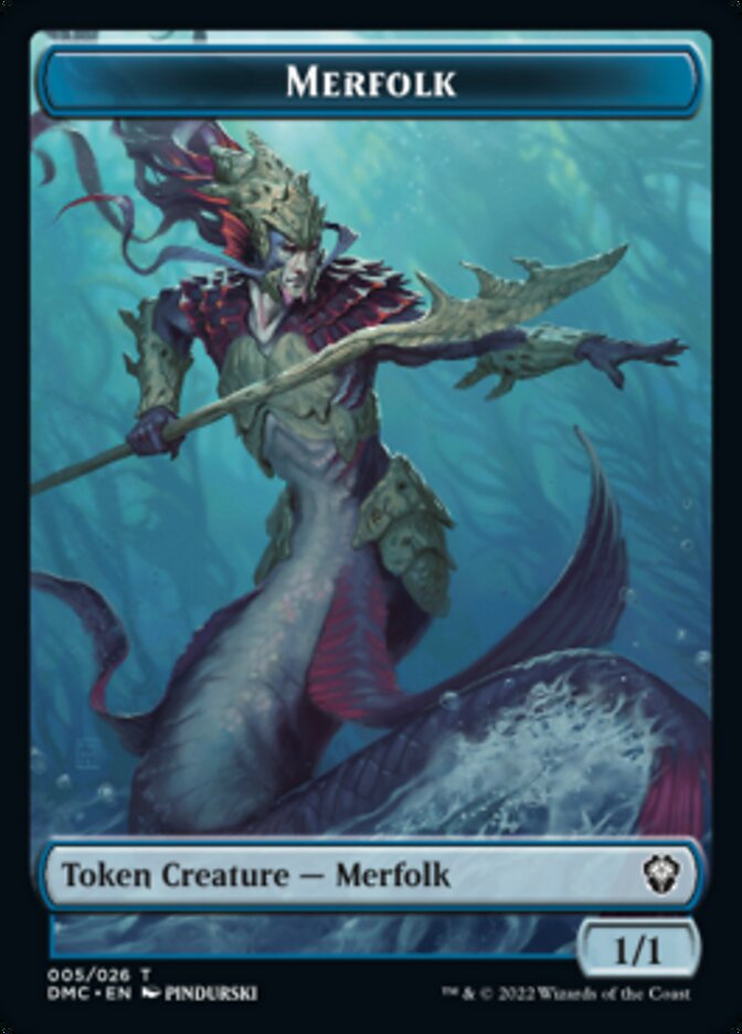 Saproling // Merfolk Double-sided Token [Dominaria United Tokens] | Magic Magpie