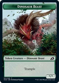 Dinosaur Beast // Human Soldier (003) Double-sided Token [Ikoria: Lair of Behemoths Tokens] | Magic Magpie