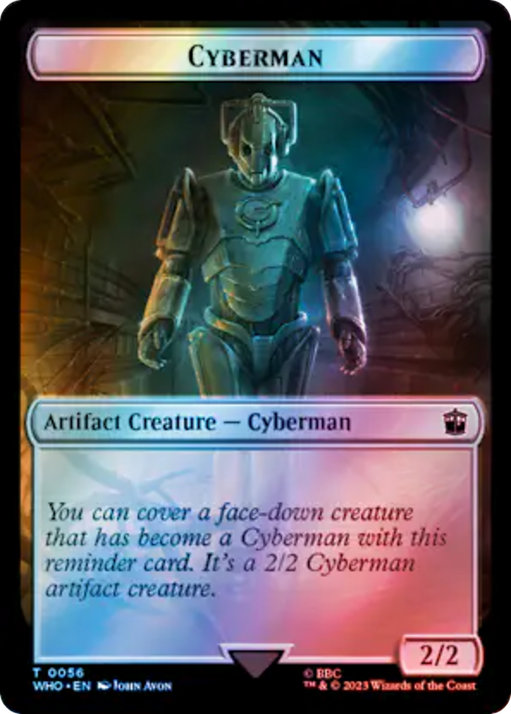 Soldier // Cyberman Double-Sided Token (Surge Foil) [Doctor Who Tokens] | Magic Magpie