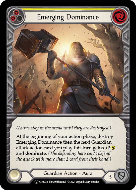 Emerging Dominance (Yellow) (Rainbow Foil) [U-CRU039-RF] Unlimited Rainbow Foil | Magic Magpie