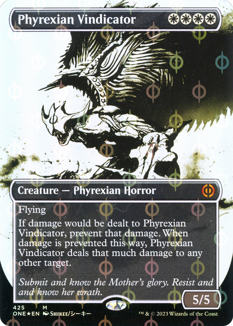 Phyrexian Vindicator (Borderless Ichor Step-and-Compleat Foil) [Phyrexia: All Will Be One] | Magic Magpie