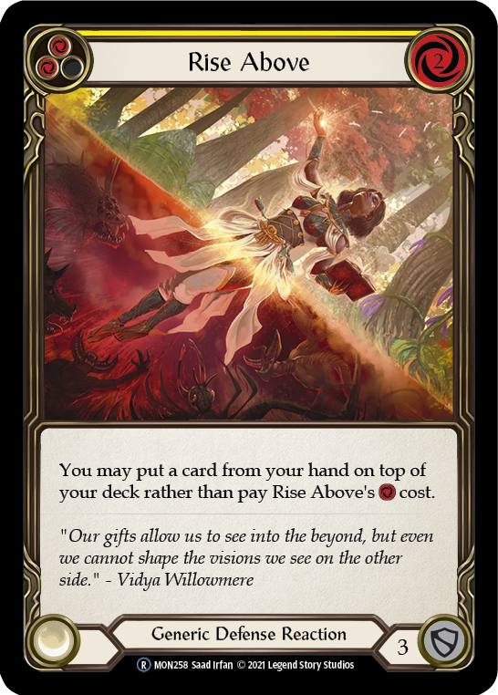 Rise Above (Yellow) (Rainbow Foil) [U-MON258-RF] Unlimited Rainbow Foil | Magic Magpie