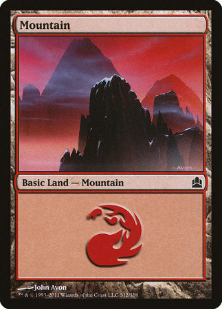 Mountain (312) [Commander 2011] | Magic Magpie