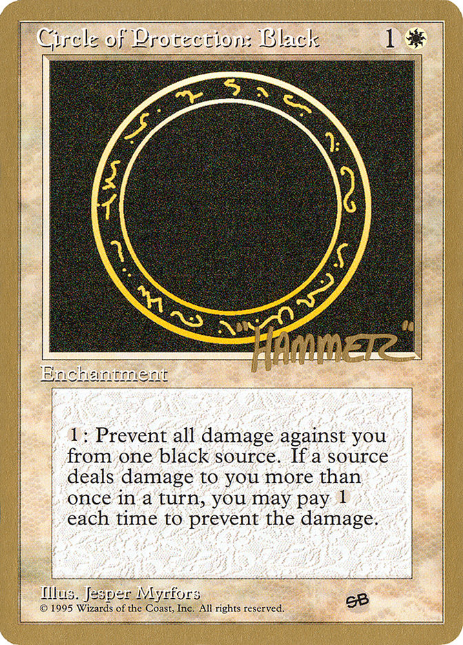 Circle of Protection: Black (Shawn "Hammer" Regnier) (SB) [Pro Tour Collector Set] | Magic Magpie