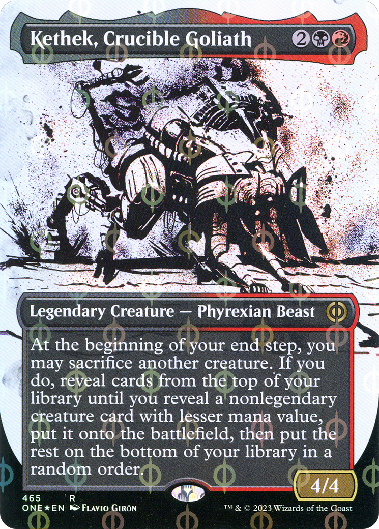 Kethek, Crucible Goliath (Borderless Ichor Step-and-Compleat Foil) [Phyrexia: All Will Be One] | Magic Magpie