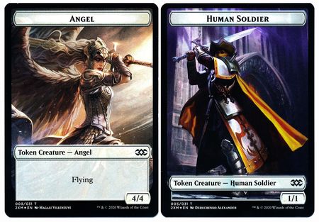 Angel // Human Soldier Double-sided Token [Double Masters Tokens] | Magic Magpie