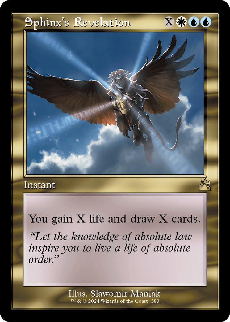 Sphinx's Revelation (Retro Frame) [Ravnica Remastered] | Magic Magpie