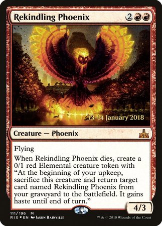 Rekindling Phoenix [Rivals of Ixalan Promos] | Magic Magpie