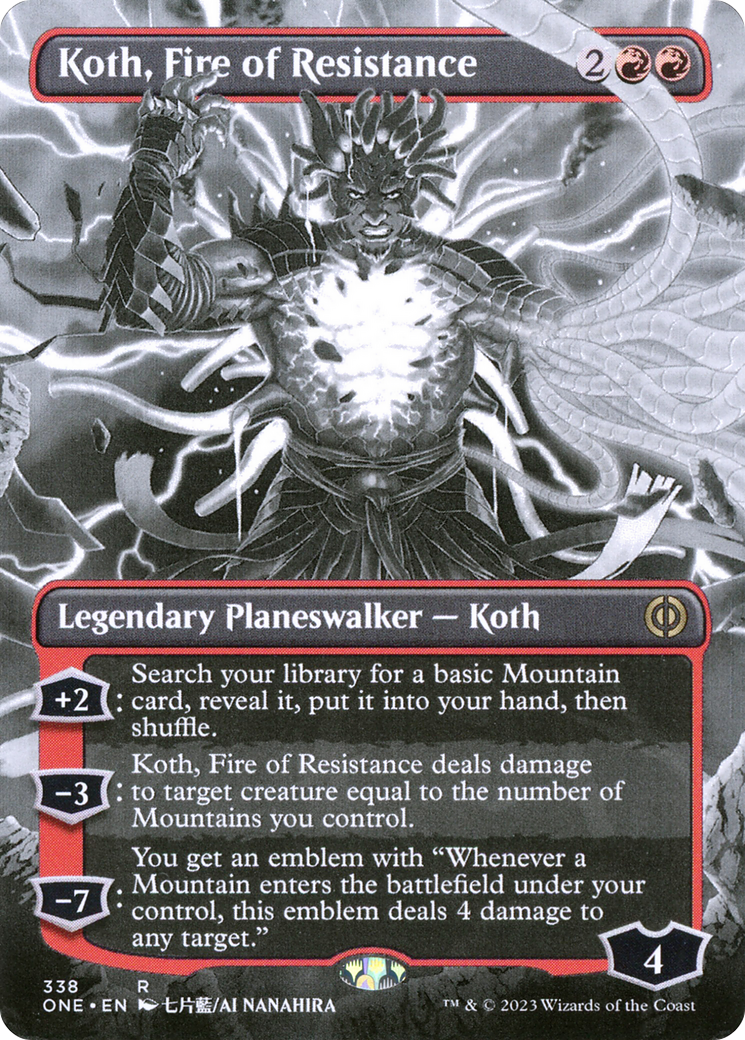 Koth, Fire of Resistance (Borderless Manga) [Phyrexia: All Will Be One] | Magic Magpie