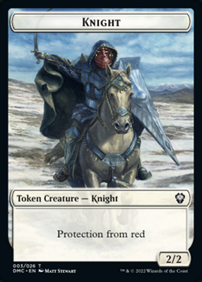 Zombie Knight // Knight Double-sided Token [Dominaria United Commander Tokens] | Magic Magpie