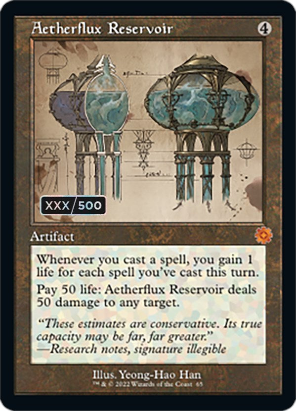 Aetherflux Reservoir (Retro Schematic) (Serial Numbered) [The Brothers' War Retro Artifacts] | Magic Magpie