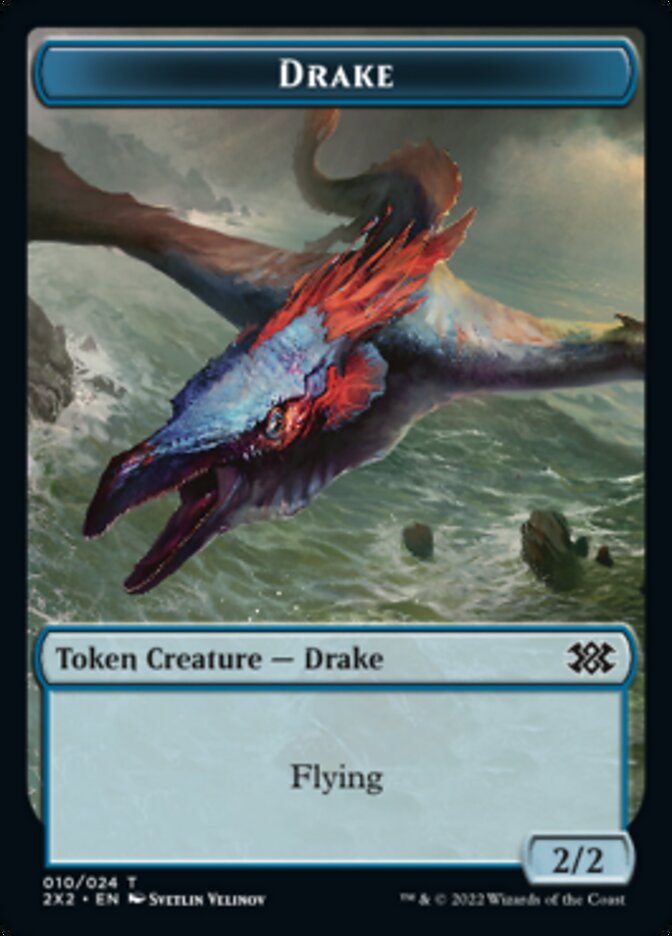 Drake // Knight Double-sided Token [Double Masters 2022 Tokens] | Magic Magpie
