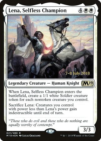 Lena, Selfless Champion [Core Set 2019 Promos] | Magic Magpie