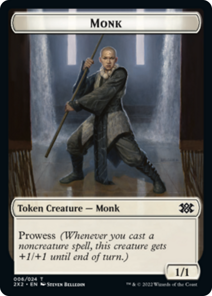 Saproling // Monk Double-sided Token [Double Masters 2022 Tokens] | Magic Magpie