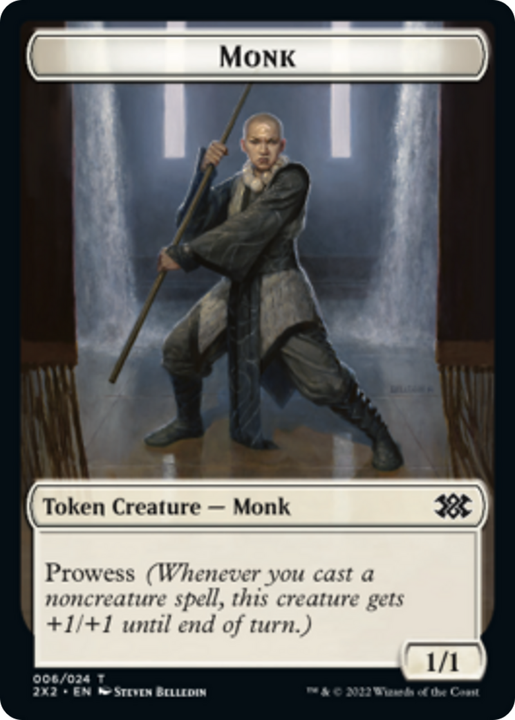 Boar // Monk Double-sided Token [Double Masters 2022 Tokens] | Magic Magpie