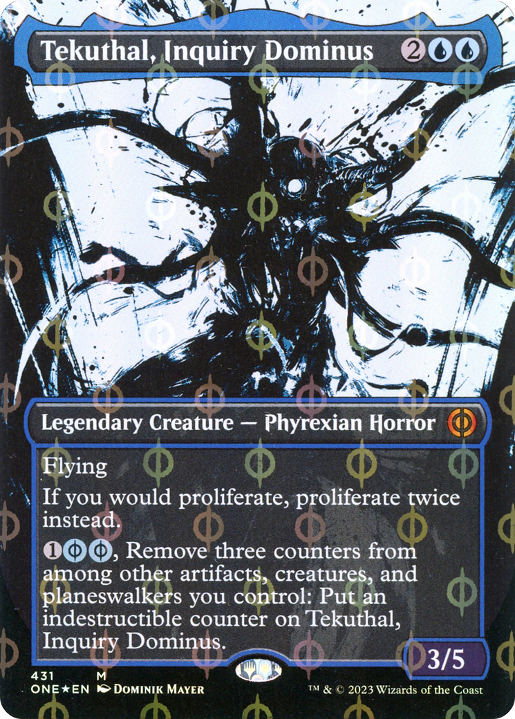 Tekuthal, Inquiry Dominus (Borderless Ichor Step-and-Compleat Foil) [Phyrexia: All Will Be One] | Magic Magpie