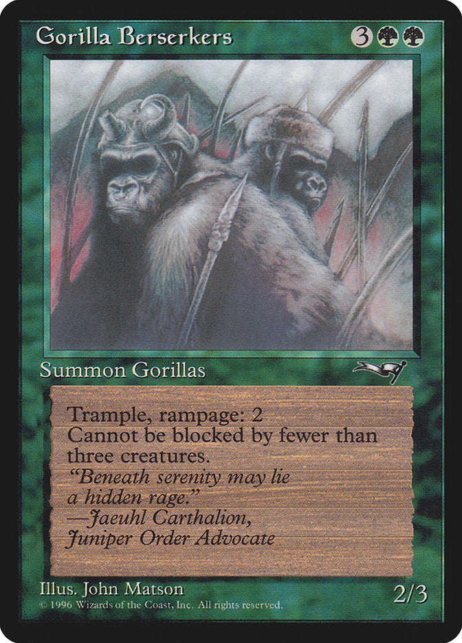 Gorilla Berserkers (Mouths Closed) [Alliances] | Magic Magpie