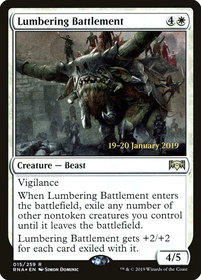 Lumbering Battlement [Ravnica Allegiance Prerelease Promos] | Magic Magpie