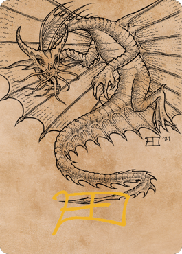 Ancient Gold Dragon Art Card (44) (Gold-Stamped Signature) [Commander Legends: Battle for Baldur's Gate Art Series] | Magic Magpie