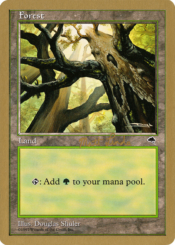 Forest (ml347a) (Matt Linde) [World Championship Decks 1999] | Magic Magpie