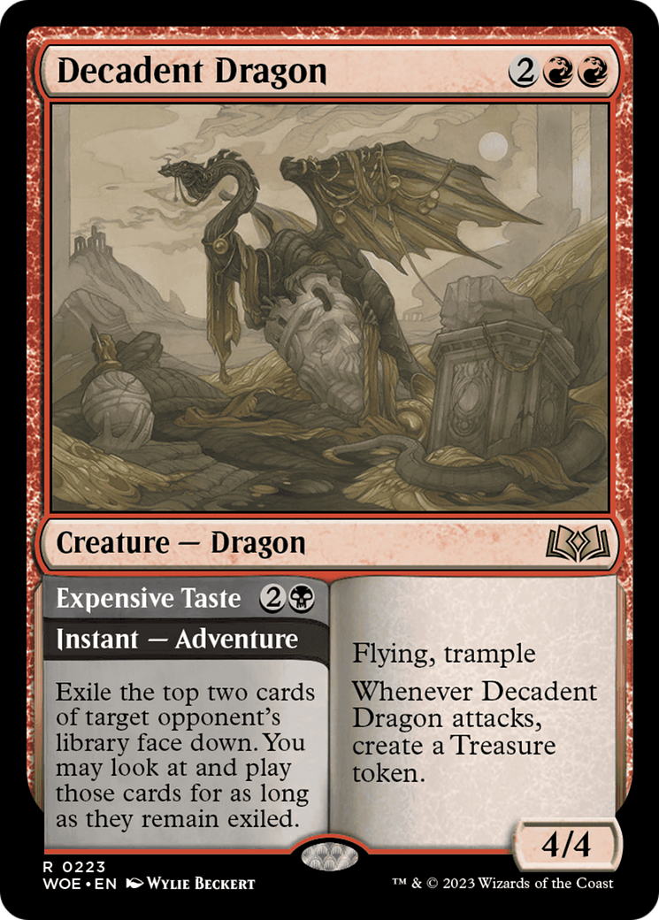 Decadent Dragon // Expensive Taste [Wilds of Eldraine] | Magic Magpie