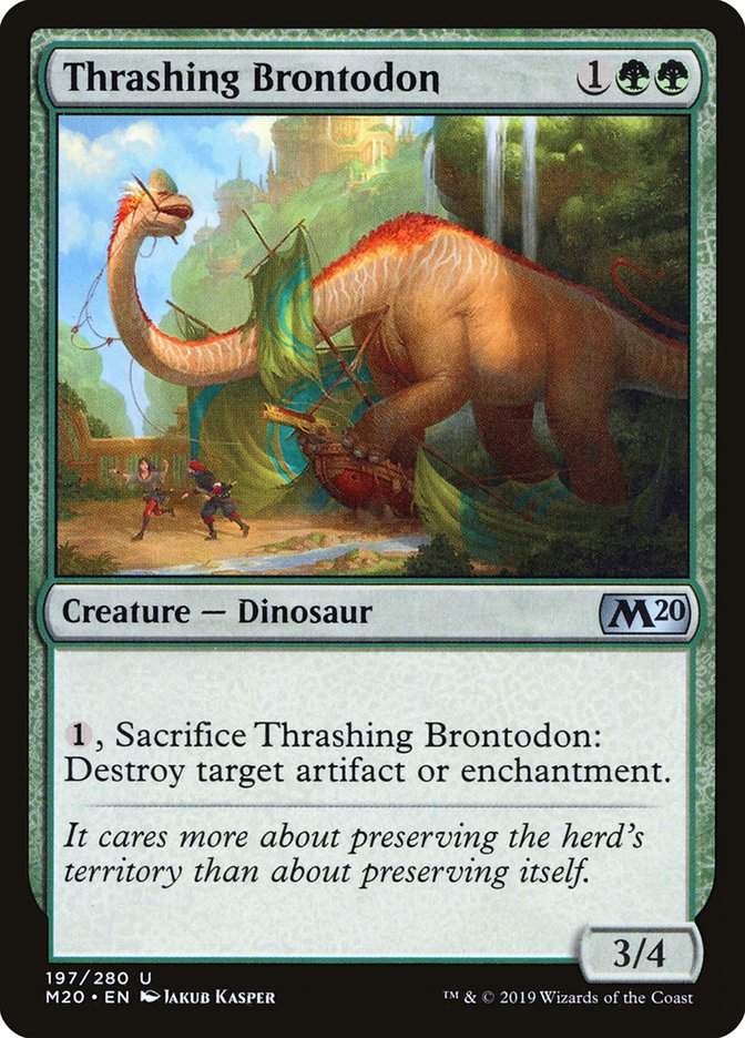 Thrashing Brontodon [Core Set 2020] | Magic Magpie