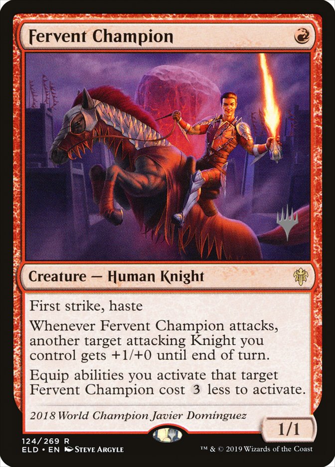 Fervent Champion (Promo Pack) [Throne of Eldraine Promos] | Magic Magpie