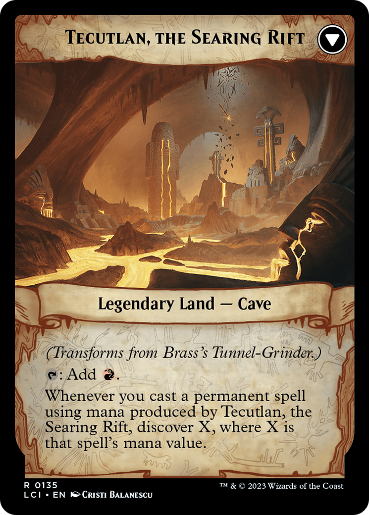 Brass's Tunnel-Grinder // Tecutlan, the Searing Rift [The Lost Caverns of Ixalan Prerelease Cards] | Magic Magpie