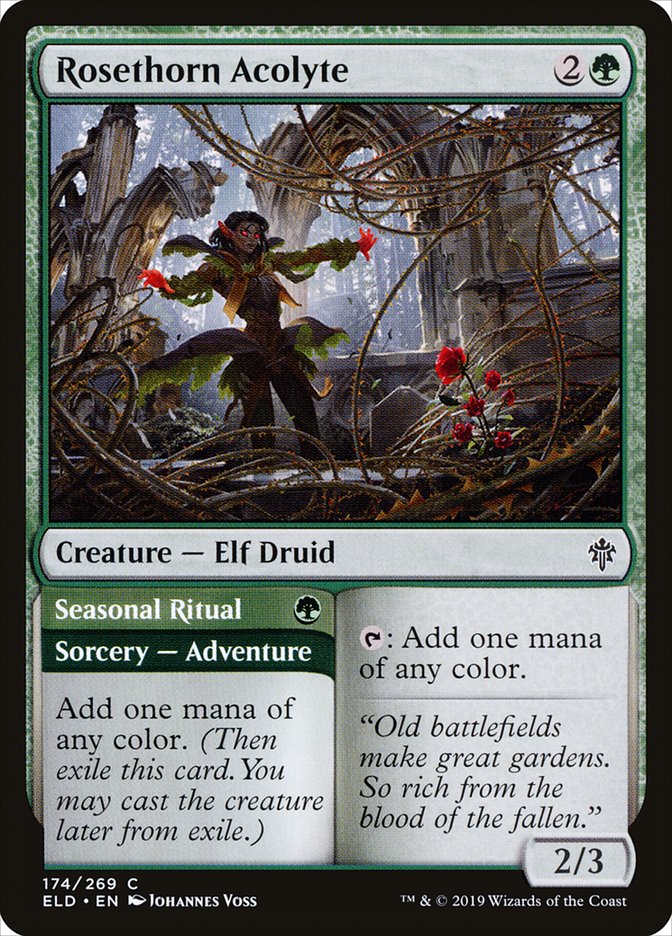 Rosethorn Acolyte // Seasonal Ritual [Throne of Eldraine] | Magic Magpie