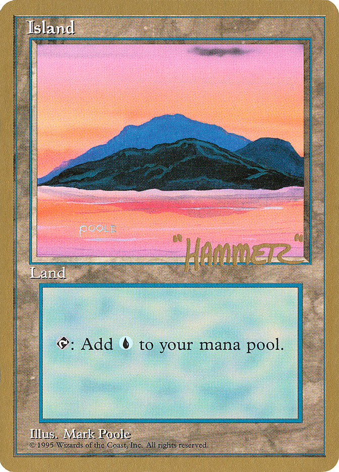 Island (shr369) (Shawn "Hammer" Regnier) [Pro Tour Collector Set] | Magic Magpie