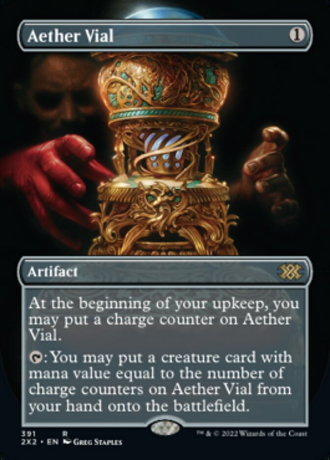 Aether Vial (Borderless Alternate Art) [Double Masters 2022] | Magic Magpie