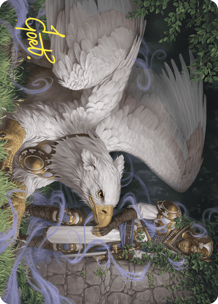 Dutiful Griffin Art Card (Gold-Stamped Signature) [Wilds of Eldraine Art Series] | Magic Magpie