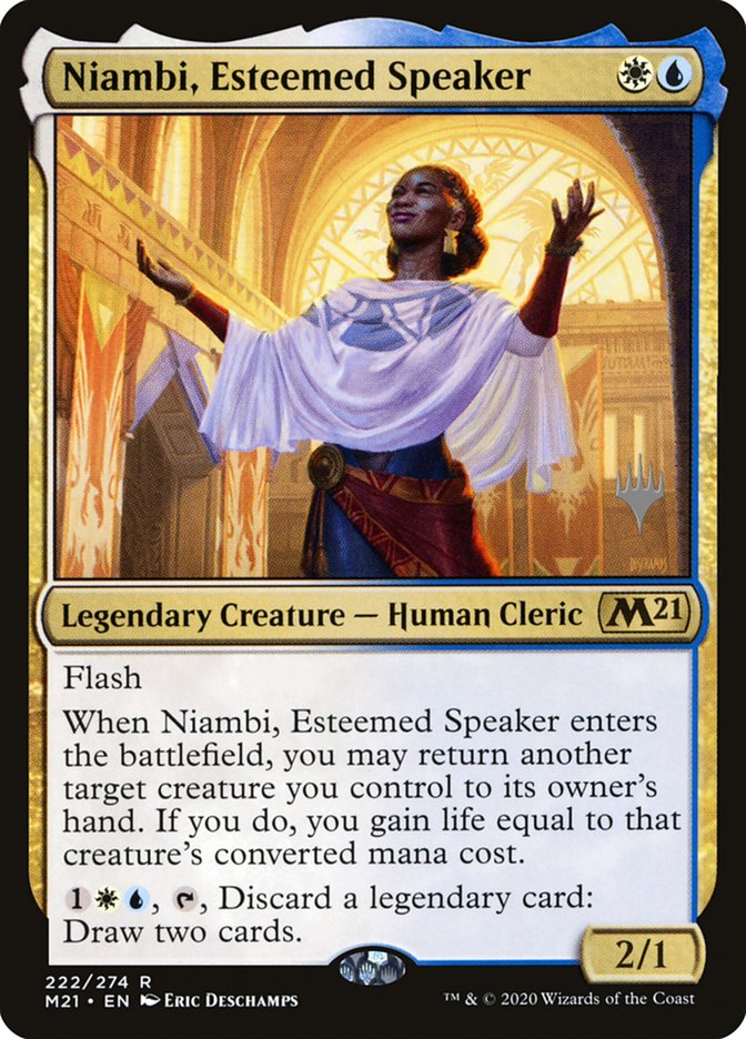 Niambi, Esteemed Speaker (Promo Pack) [Core Set 2021 Promos] | Magic Magpie