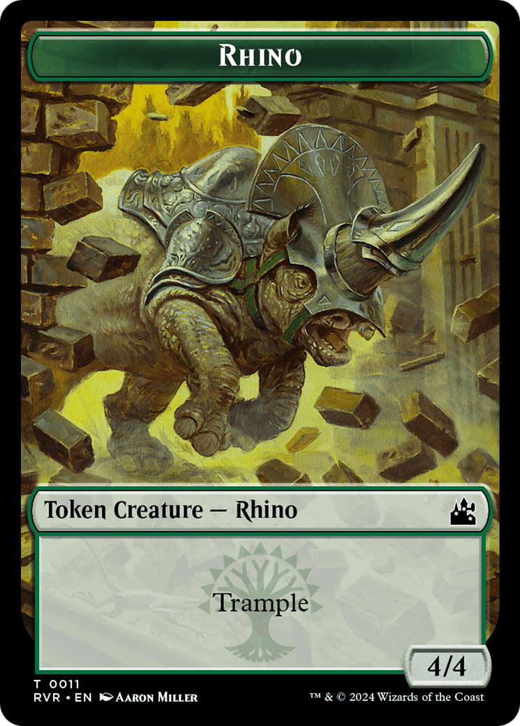 Bird // Rhino Double-Sided Token [Ravnica Remastered Tokens] | Magic Magpie