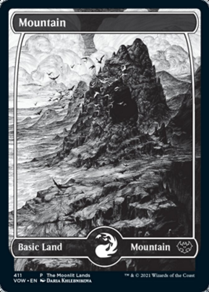 Mountain (The Moonlit Lands) (Foil Etched) [Innistrad: Crimson Vow Promos] | Magic Magpie