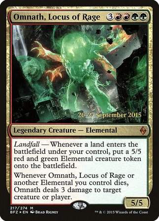 Omnath, Locus of Rage [Battle for Zendikar Promos] | Magic Magpie