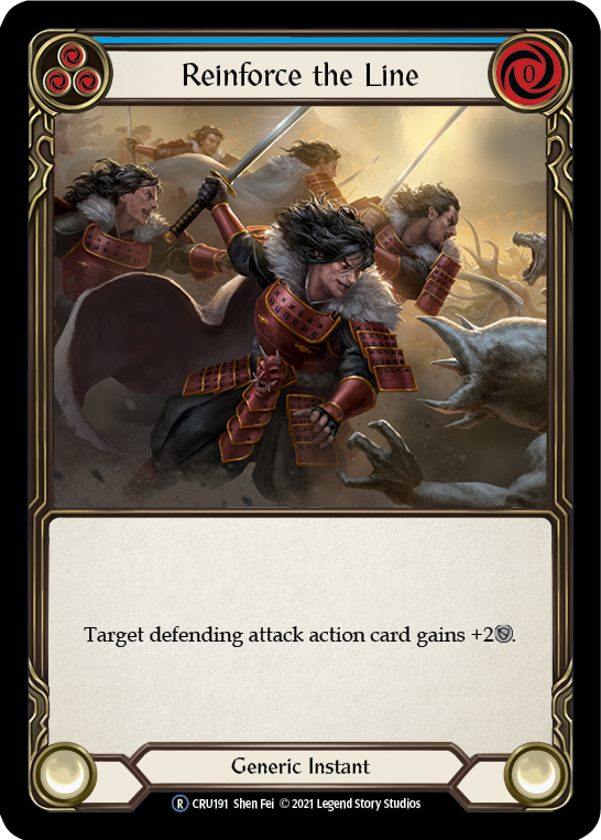 Reinforce the Line (Blue) (Rainbow Foil) [U-CRU191-RF] Unlimited Rainbow Foil | Magic Magpie
