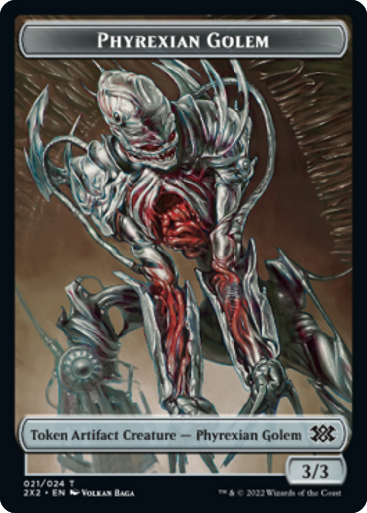 Saproling // Phyrexian Golem Double-sided Token [Double Masters 2022 Tokens] | Magic Magpie