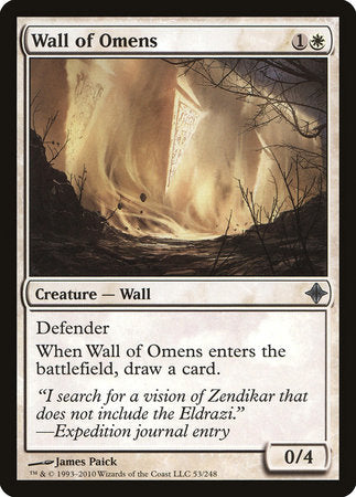 Wall of Omens [Rise of the Eldrazi] | Magic Magpie