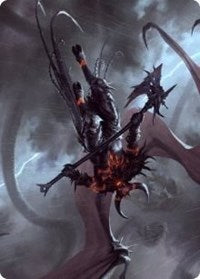 Burning-Rune Demon Art Card [Kaldheim: Art Series] | Magic Magpie