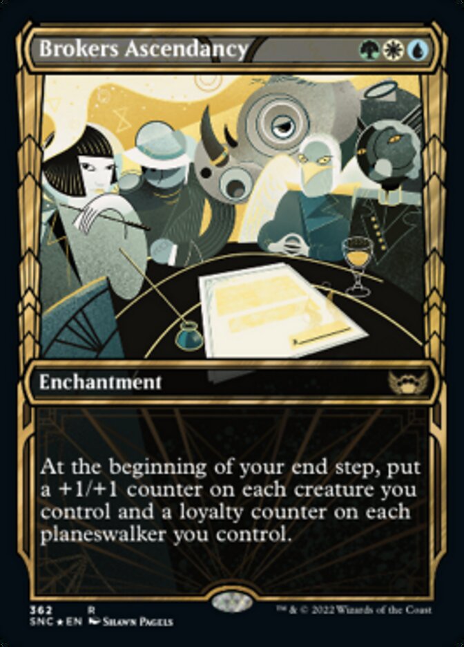 Brokers Ascendancy (Showcase Golden Age Gilded Foil) [Streets of New Capenna] | Magic Magpie