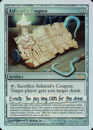 Ashnod's Coupon [Arena League 2004] | Magic Magpie