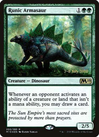 Runic Armasaur [Core Set 2019 Promos] | Magic Magpie