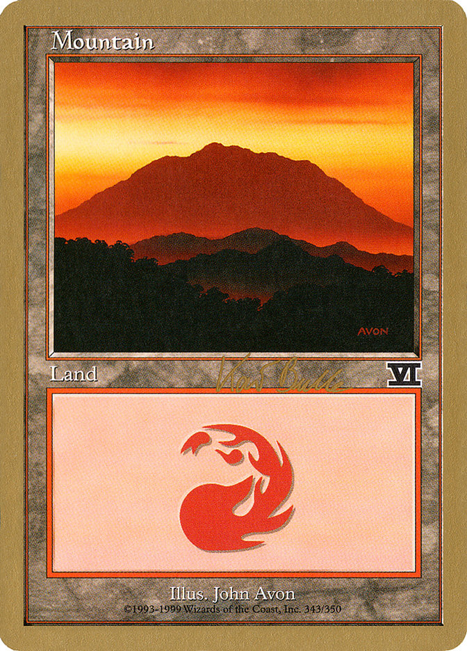 Mountain (kb343) (Kai Budde) [World Championship Decks 1999] | Magic Magpie