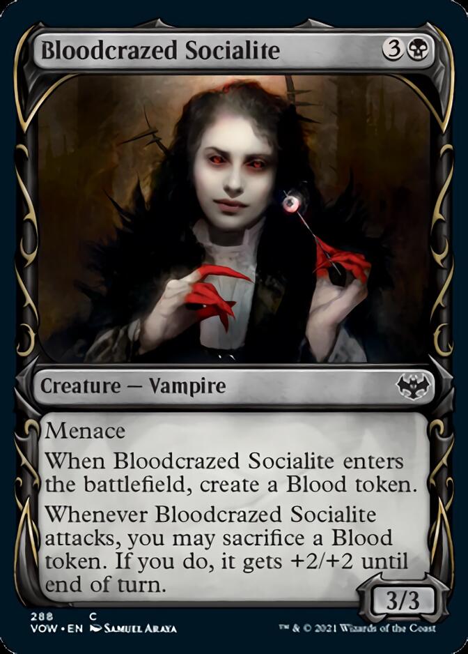 Bloodcrazed Socialite (Showcase Fang Frame) [Innistrad: Crimson Vow] | Magic Magpie