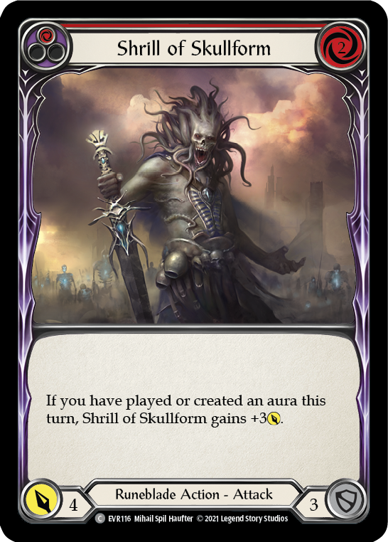 Shrill of Skullform (Red) [EVR116] (Everfest)  1st Edition Rainbow Foil | Magic Magpie