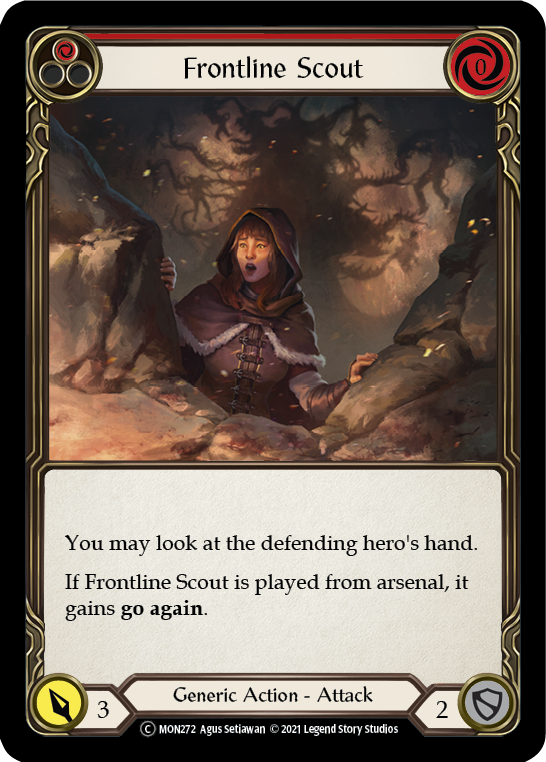 Frontline Scout (Red) (Rainbow Foil) [U-MON272-RF] Unlimited Rainbow Foil | Magic Magpie