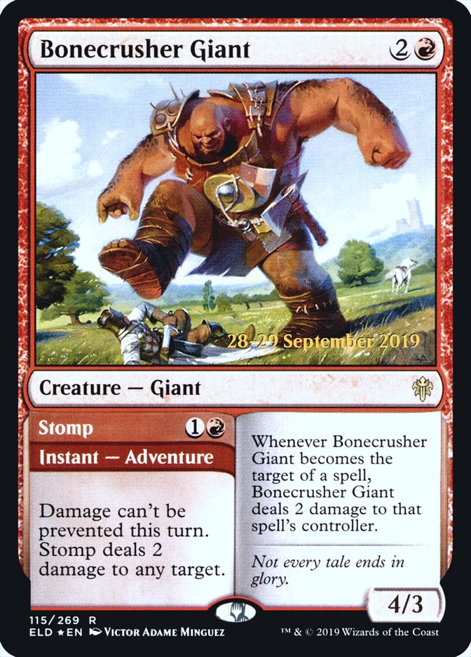 Bonecrusher Giant // Stomp  [Throne of Eldraine Prerelease Promos] | Magic Magpie