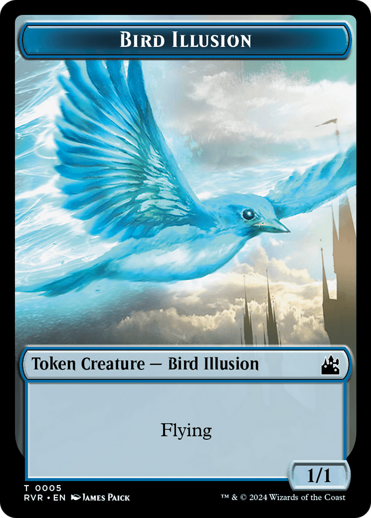 Saproling // Bird Illusion Double-Sided Token [Ravnica Remastered Tokens] | Magic Magpie